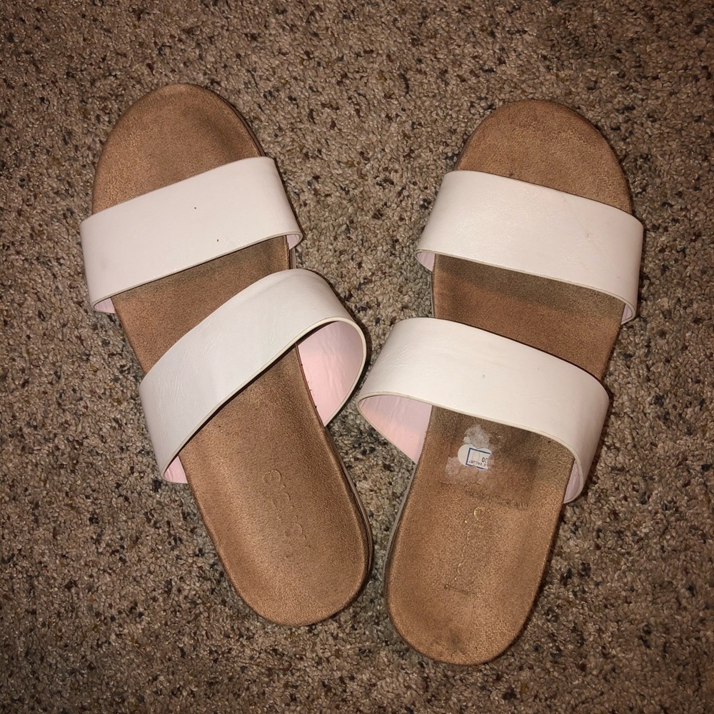 white sandals